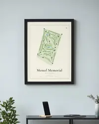 Mentel Memorial Golf Course map print, framed in a room