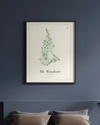 Mt. Woodson Golf Club map print, framed in a room