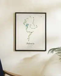 Palencia Golf Course map print, framed in a room