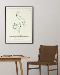 Port Royal Robber's Row Golf Course map print, framed in a room
