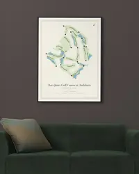Rees Jones Golf Course at Andalusia Country Club map print, framed in a room