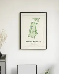 Shadow Mountain Golf Club map print, framed in a room