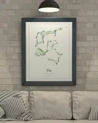 The Classics Course at Lely Resort map print, framed in a room