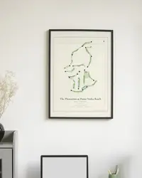The Plantation at Ponte Vedra Beach map print, framed in a room
