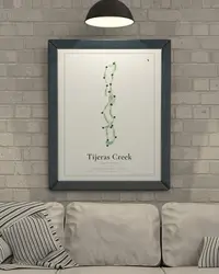 Tijeras Creek Golf Club map print, framed in a room