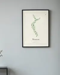 Western Golf and Country Club map print, framed in a room