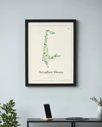 Arcadian Shores Golf Club map print, in a second room