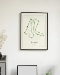 Arizona Golf Resort map print, in a second room