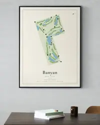 Banyan Golf Club map print, in a second room
