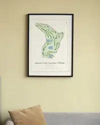 Barton Creek Crenshaw Cliffside map print, in a second room