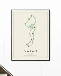 Bear Creek Golf Club map print, in a second room