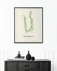 Broadmoor Golf Course map print, in a second room