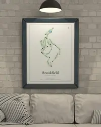 Brookfield Country Club map print, in a second room