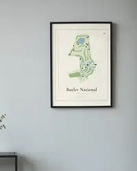 Butler National Golf Club map print, in a second room