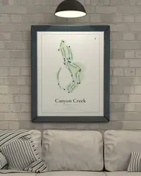 Canyon Creek Country Club map print, in a second room