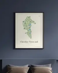 Cherokee Town and Country Club (North) map print, in a second room