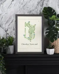 Cherokee Town and Country Club (South) map print, in a second room