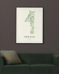 Chick Evans Golf Course map print, in a second room