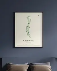Chula Vista Golf Course map print, in a second room