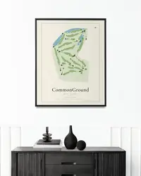 CommonGround Golf Course map print, in a second room