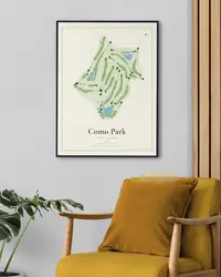 Como Park Golf Course map print, in a second room