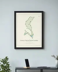 Country Club of North Carolina - Cardinal map print, in a second room