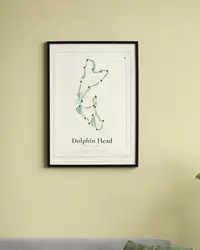 Dolphin Head Golf Club map print, in a second room