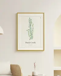 Duck Creek Golf Club map print, in a second room