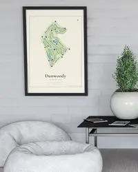 Dunwoody Country Club map print, in a second room