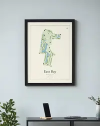 East Bay Golf Club map print, in a second room