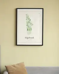 Edgebrook Golf Course map print, in a second room