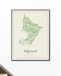 Edgewood Country Club map print, in a second room