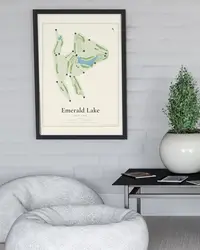 Emerald Lake Golf Club map print, in a second room