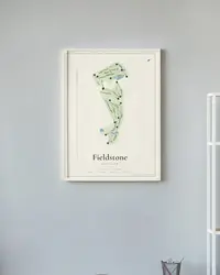 Fieldstone Golf Club map print, in a second room