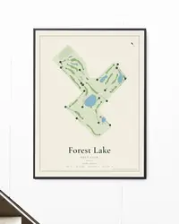 Forest Lake Golf Club map print, in a second room