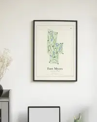Fort Myers Country Club map print, in a second room