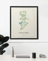 Frisco Lakes Golf Course map print, in a second room