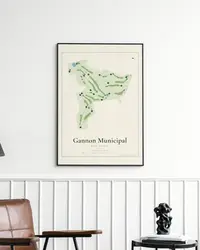 Gannon Municipal Golf Course map print, in a second room
