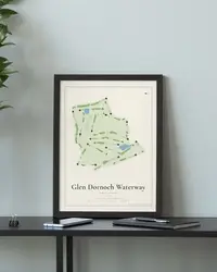 Glen Dornoch Waterway Golf Links map print, in a second room