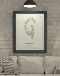 Grayhawk Golf Club - Raptor Course map print, in a second room