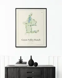 Green Valley Ranch Golf Club map print, in a second room