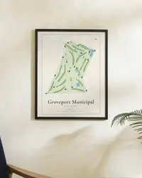 Groveport Municipal Golf Course map print, in a second room