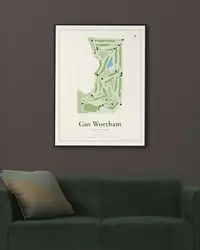 Gus Wortham Golf Course map print, in a second room