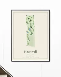 Heartwell Golf Course map print, in a second room