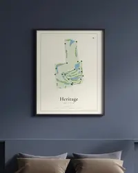 Heritage Golf Club map print, in a second room