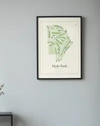 Hyde Park Golf Club map print, in a second room