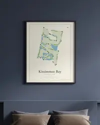 Kissimmee Bay Country Club map print, in a second room