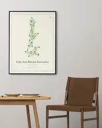 Lake San Marcos Executive Golf Course map print, in a second room