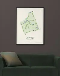 Las Vegas Country Club map print, in a second room