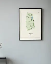 Legacy Golf Links map print, in a second room